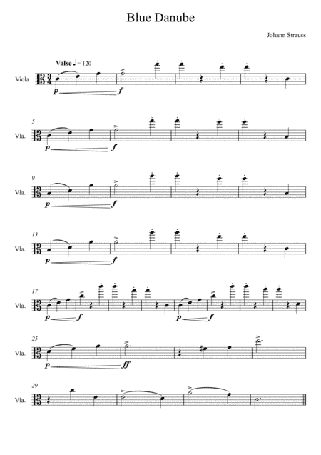 Johann Strauss - Blue Danube (Viola Solo) Easy Version (arr. André Laitano)