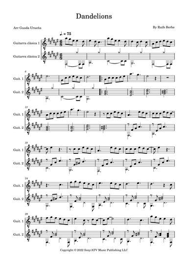 Dandelions (arr. Guada Urueña)