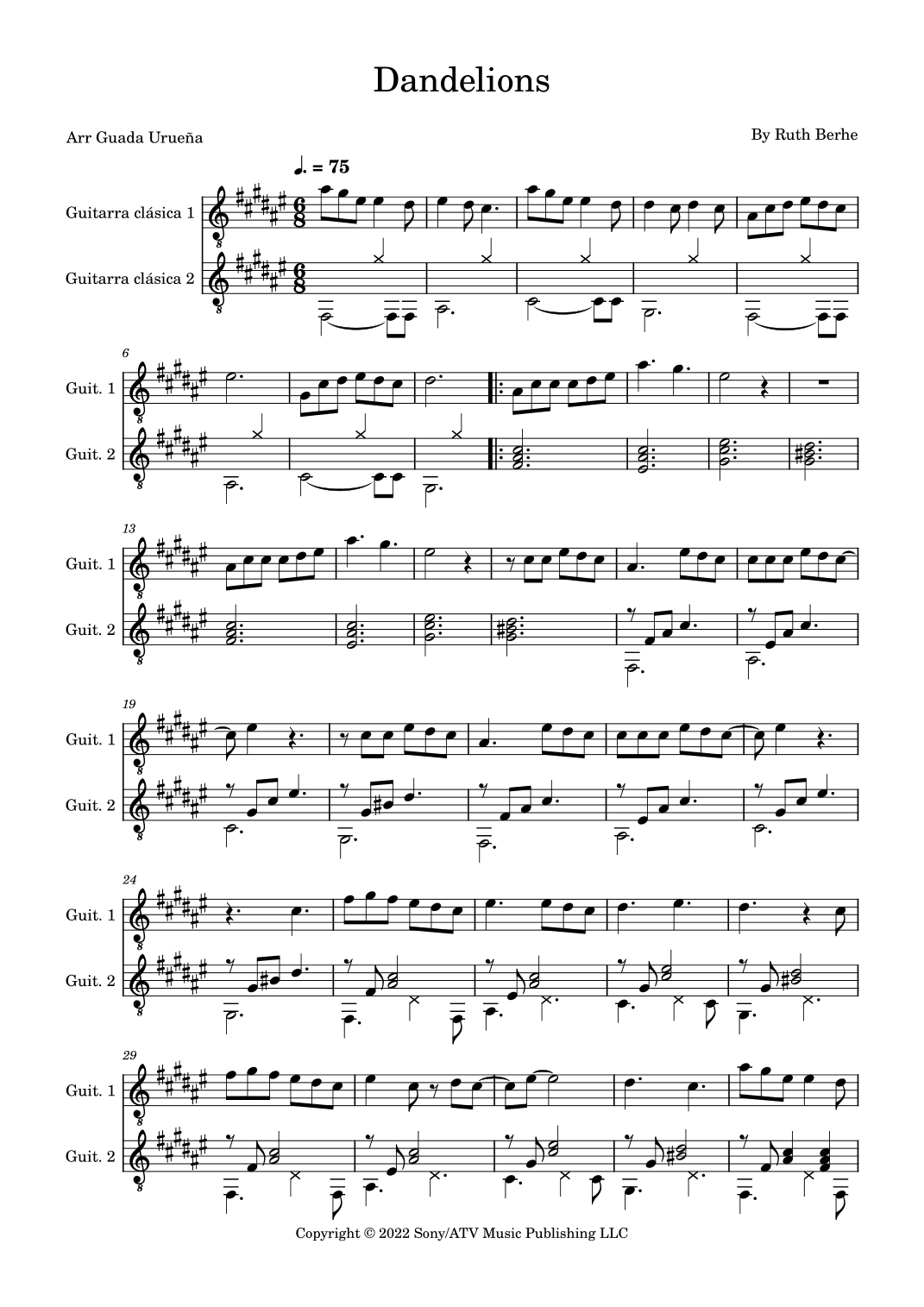 Dandelions (arr. Guada Urueña)