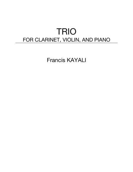 Trio for Clarinet, Violin, and Piano