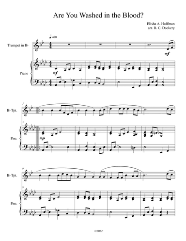 Are You Washed in the Blood? (Trumpet Solo with Piano Accompaniment) (arr. B. C. Dockery)