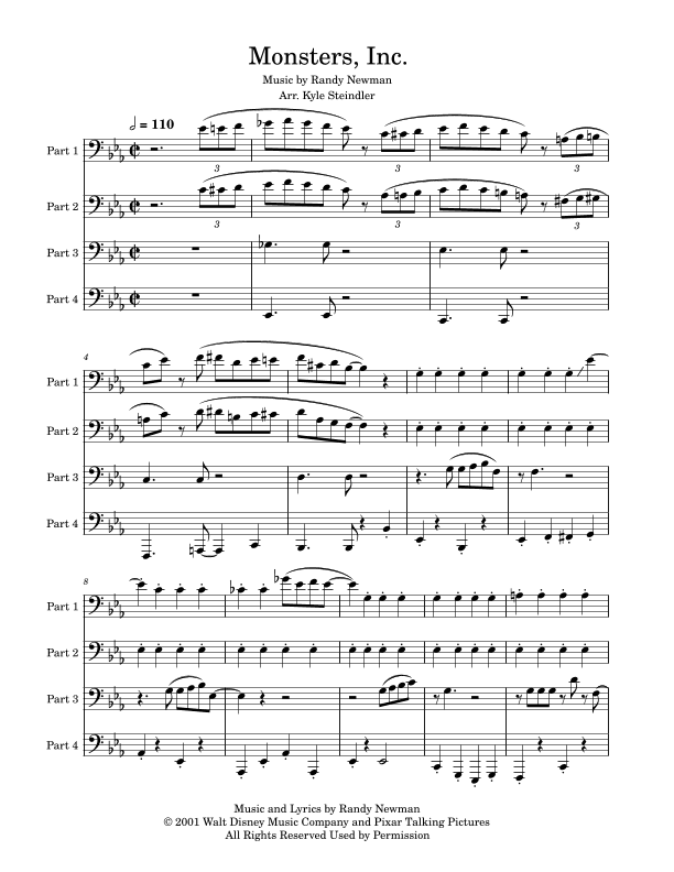 Monsters Inc. (arr. Kyle Steindler)