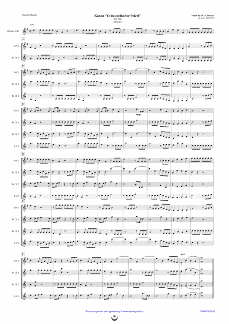 Canon Brindis (Mozart: "O du eselhafter Peierl") (arr. Josef STASTNY)