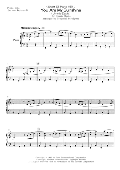 You Are My Sunshine (arr. Tsuyoshi Yoroiguma)