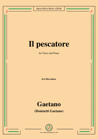 Donizetti-Il pescatore,in b flat minor,for Voice and Piano (arr. MSM)
