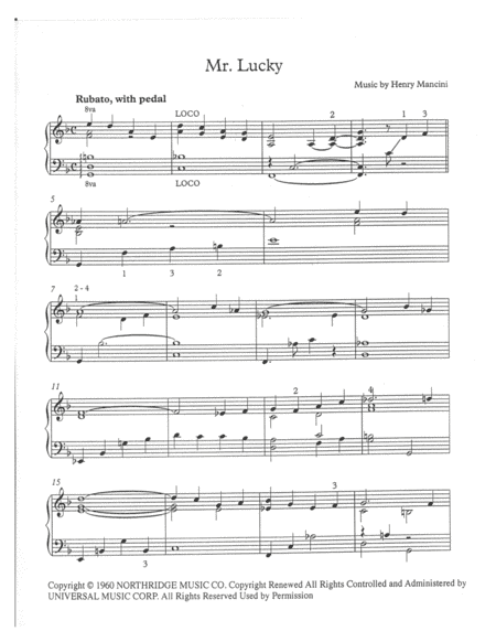Mr. Lucky (arr. Robert Blond)