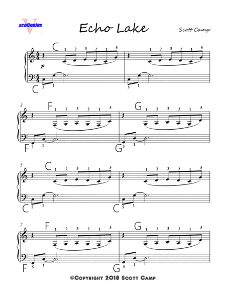 Echo Lake (Solo for First Year Piano)