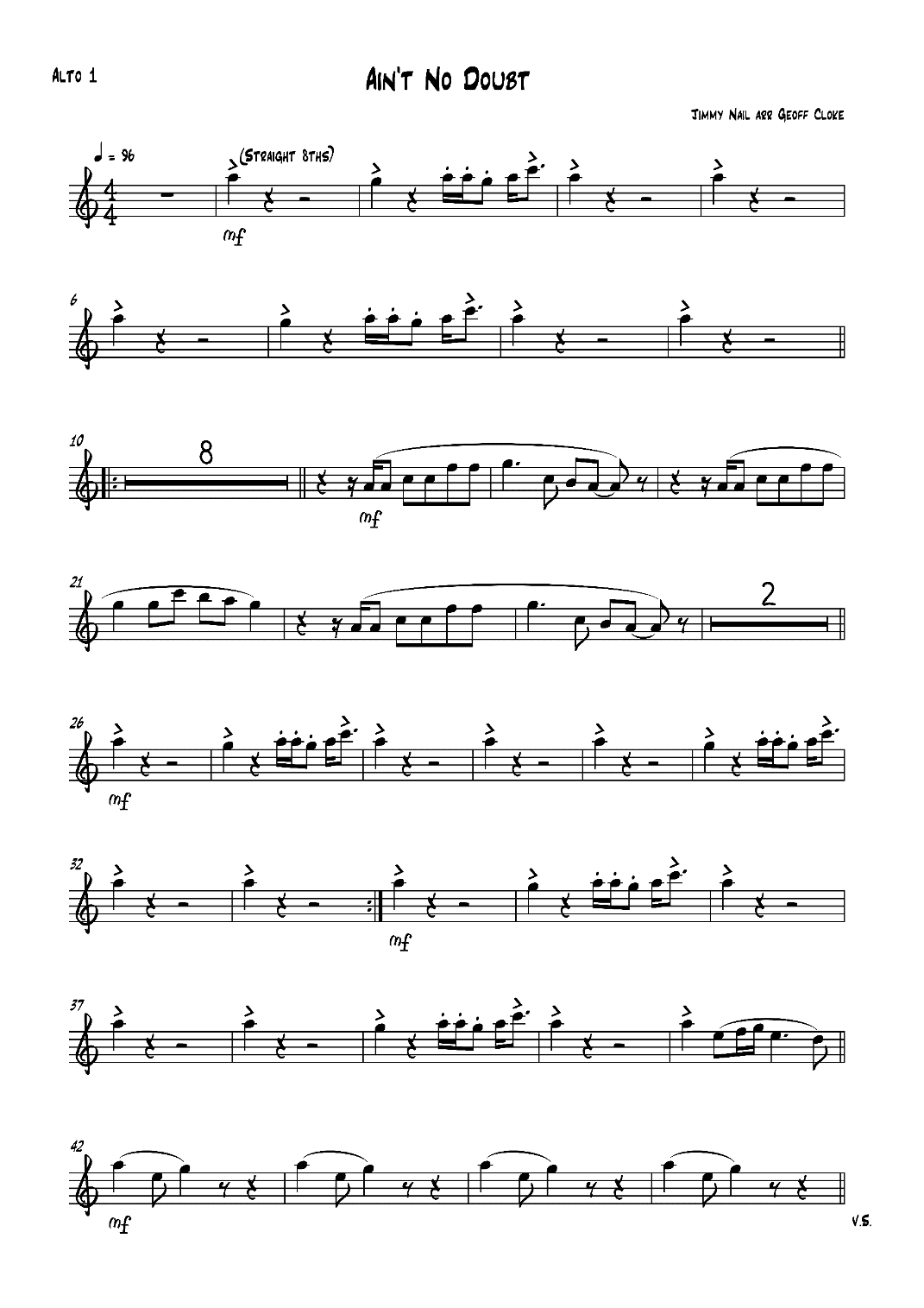 Ain't No Doubt (arr. Geoff Cloke)