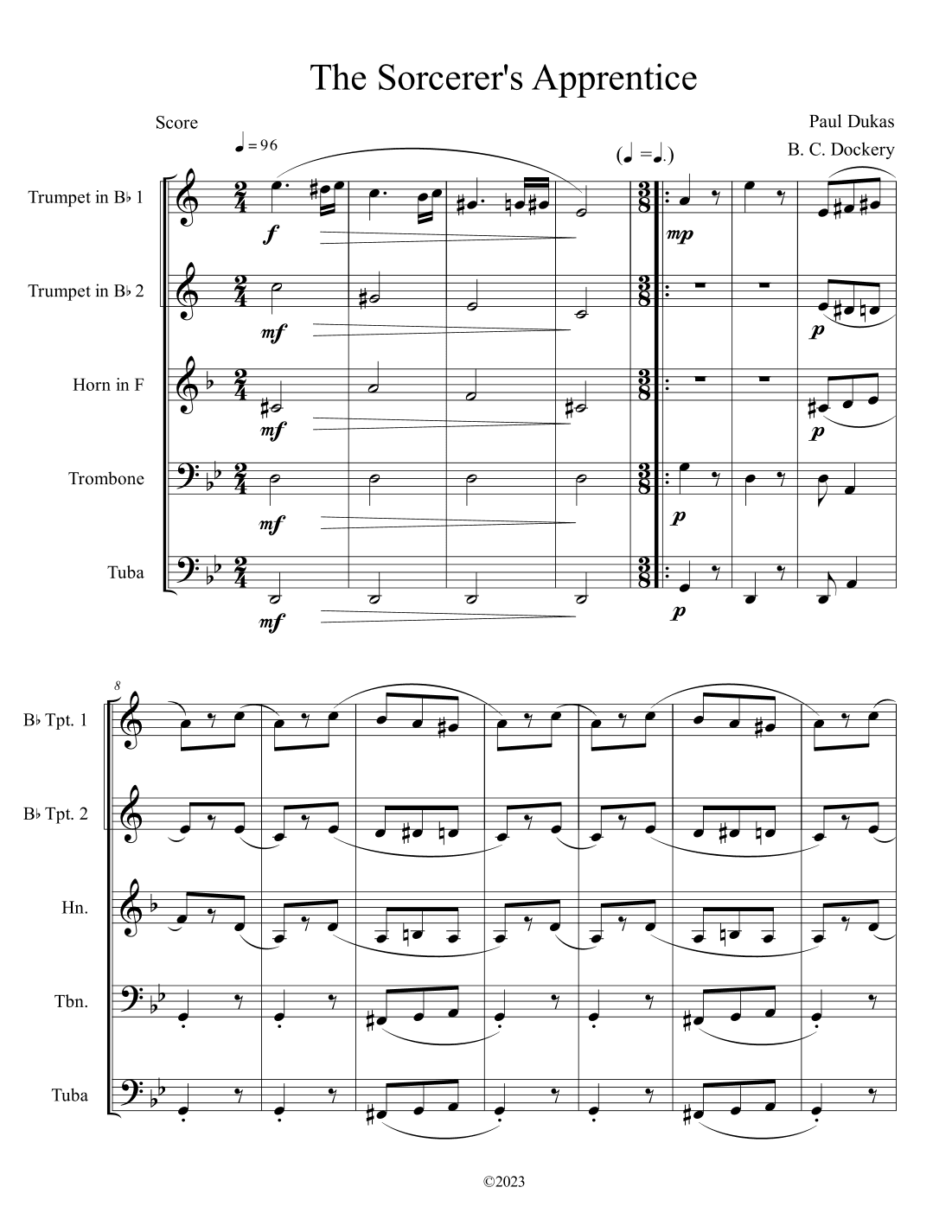 The Sorcerer's Apprentice (Brass Quintet) (arr. B. C. Dockery)