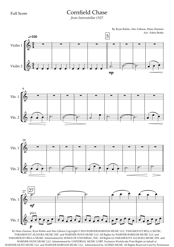 Cornfield Chase (arr. Fabio Britto)