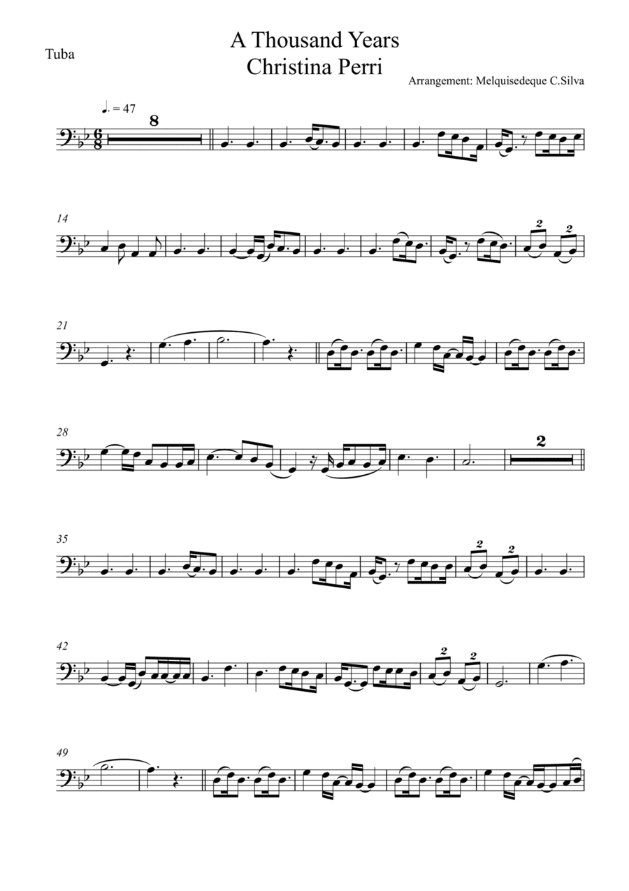 A Thousand Years (arr. Melquisedeque C.Silva)