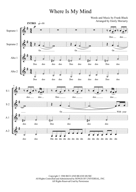 Where Is My Mind? (arr. Emily Moriarty)