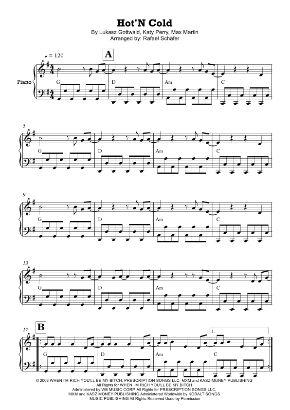 Hot N Cold (arr. Rafael Schäfer)