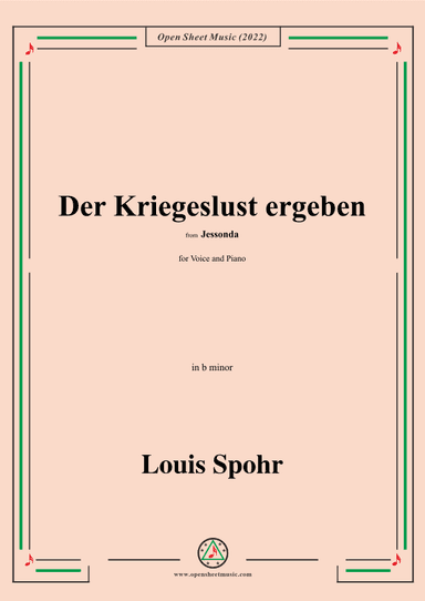 Spohr-Der Kriegeslust ergeben,in b minor (arr. OSM Press)