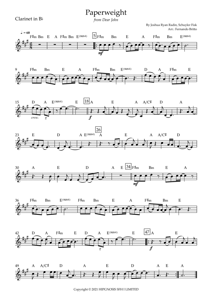 Paperweight (arr. Fernando Britto)