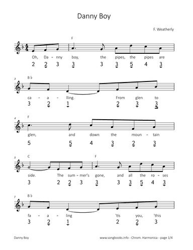 Danny Boy (arr. songbooks.info)