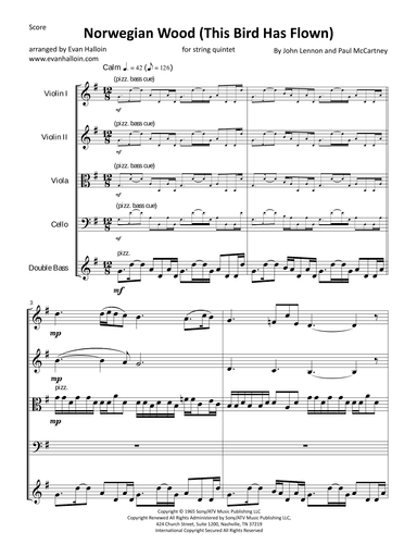 Norwegian Wood (this Bird Has Flown) (arr. Evan Halloin)