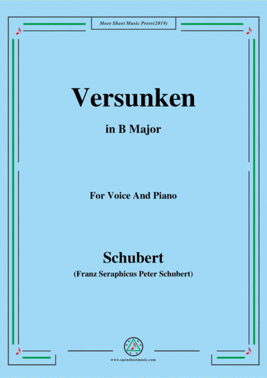 Schubert-Versunken,in C Major,for Voice&Piano (arr. MSM)