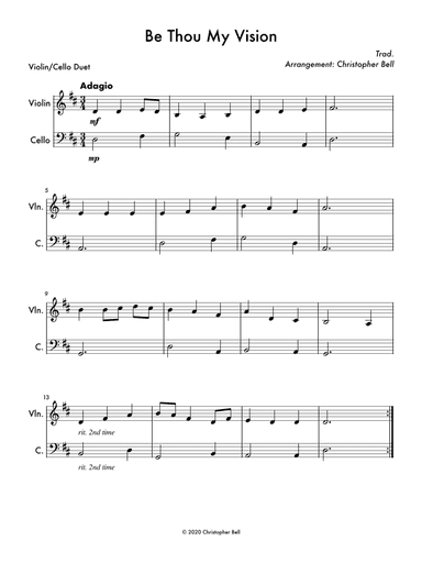Be Thou My Vision - Violin/Cello Duet (arr. Christopher Bell)
