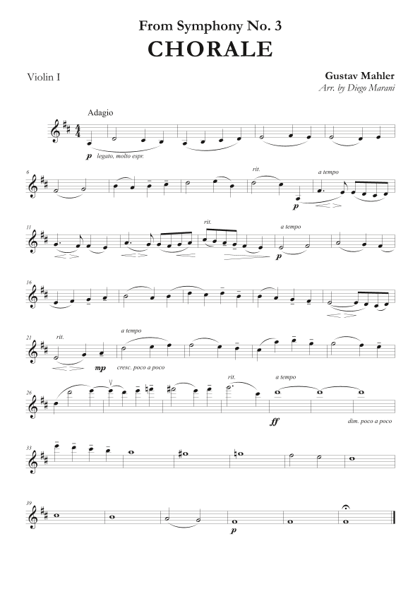 Chorale from Symphony No. 3 for String Quartet (arr. Diego Marani)