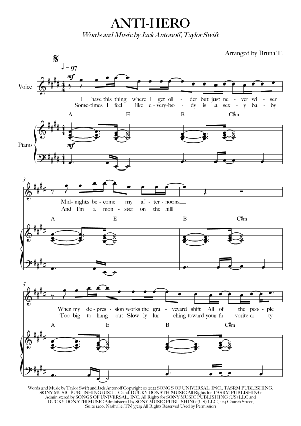 Anti-hero (arr. Bruna T.)