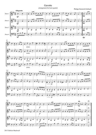 Gavotte (arr. Edition Maulwurf)