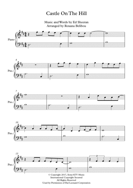 Castle On The Hill (arr. Roxana Belibou)