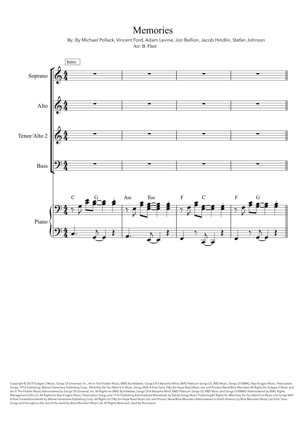 Memories (arr. B.Fleet)