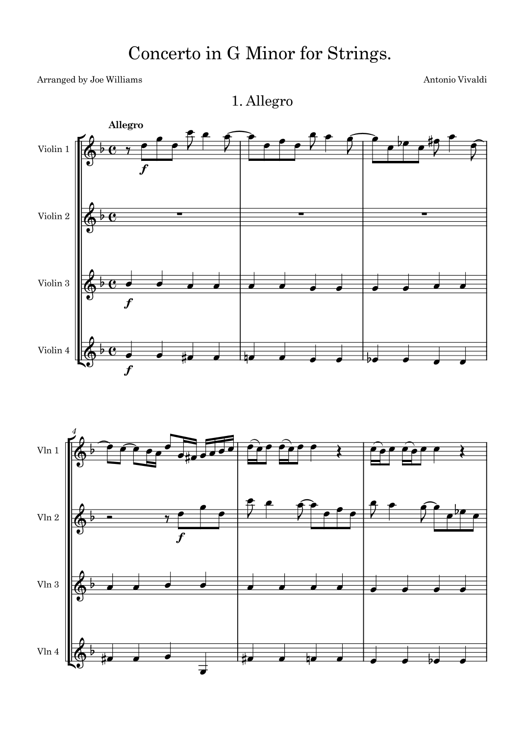 Concerto for Strings in G Minor RV 156 (arr. Joe Williams)