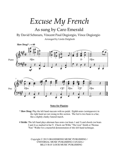 Excuse My French (arr. Linda Dalgliesh)