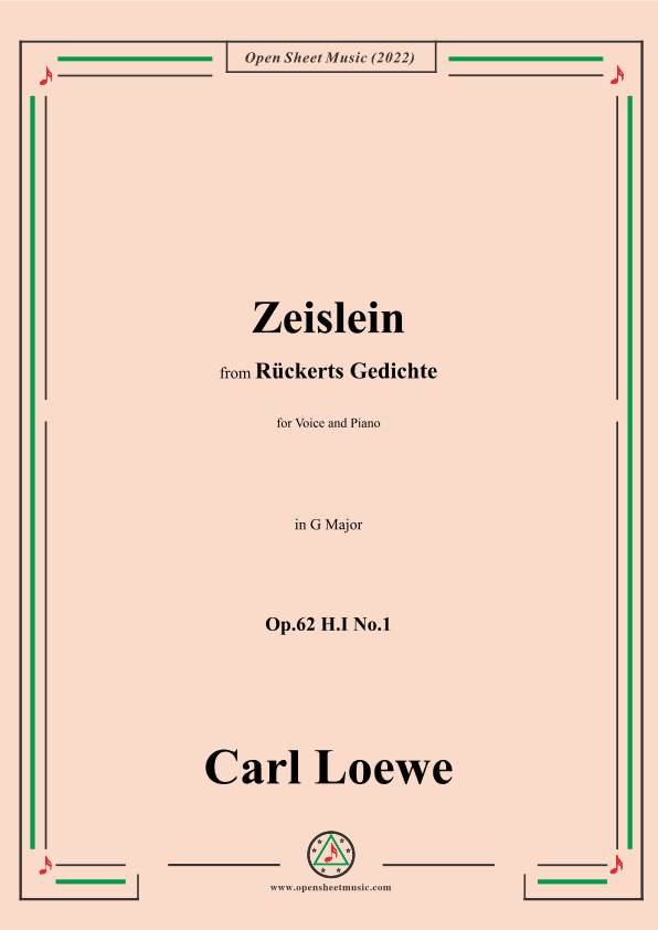 Loewe-Zeislein,in G Major,Op.62 H.I No.1 (arr. OSM Press)