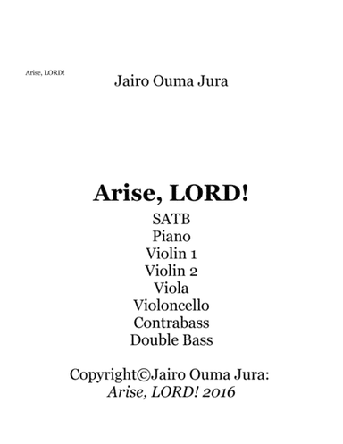 Arise, LORD!  "2018 Chamber Music Contest Entry"