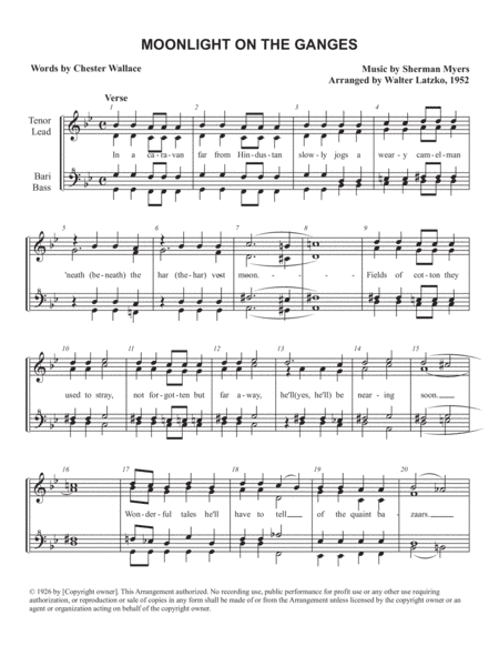Moonlight On The Ganges (arr. Walter Latzko)