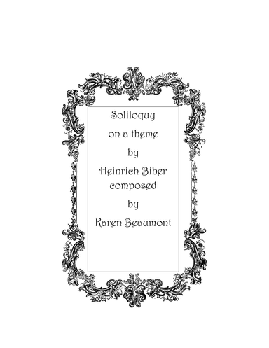 Soliloquy on a theme by Heinrich Biber (manuals only)