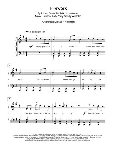 Firework (arr. Joseph Hoffman, Hoffman Academy - Early Intermediate)