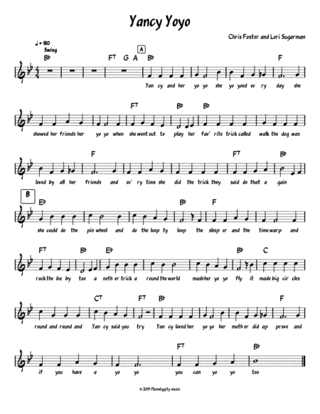 Yancy Yo Yo - Lead Sheet
