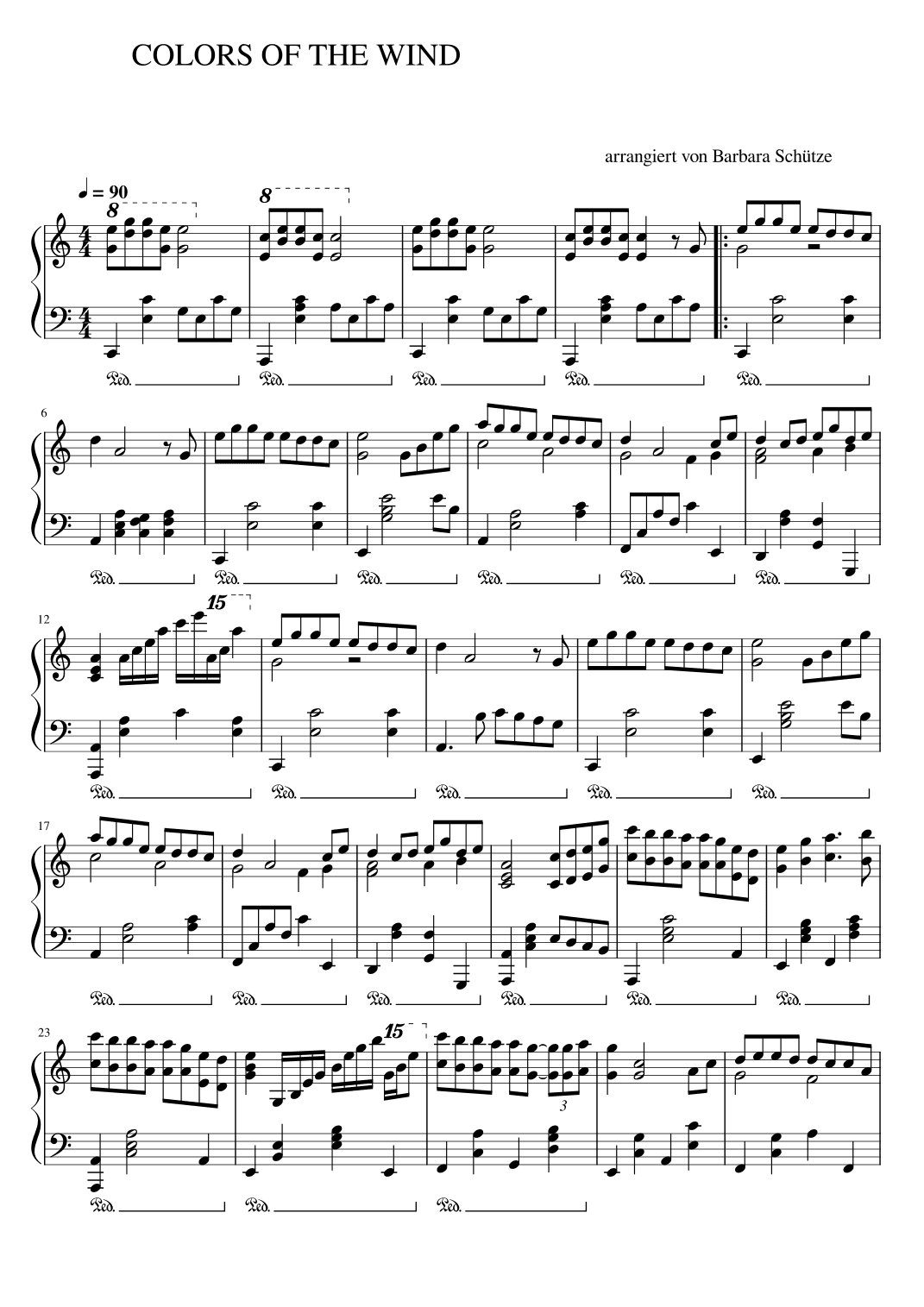 Colors Of The Wind (arr. Barbara Schütze)
