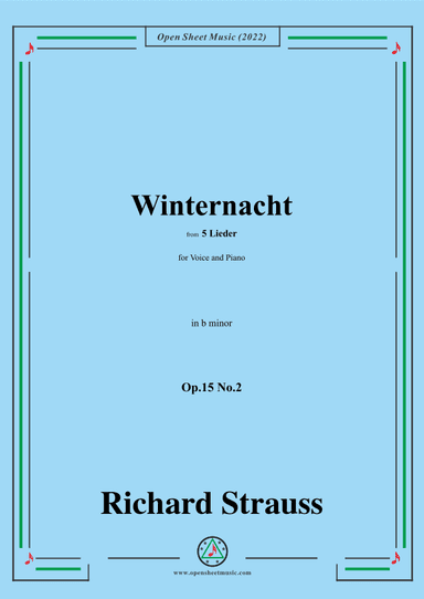 Richard Strauss-Winternacht,in b minor,Op.15 No.2 (arr. OSM Press)