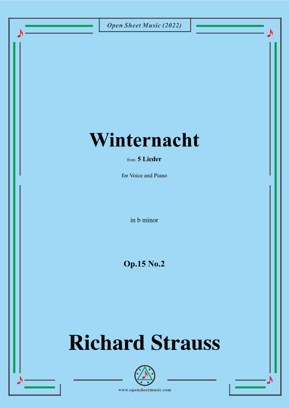 Richard Strauss-Winternacht,in b minor,Op.15 No.2 (arr. OSM Press)