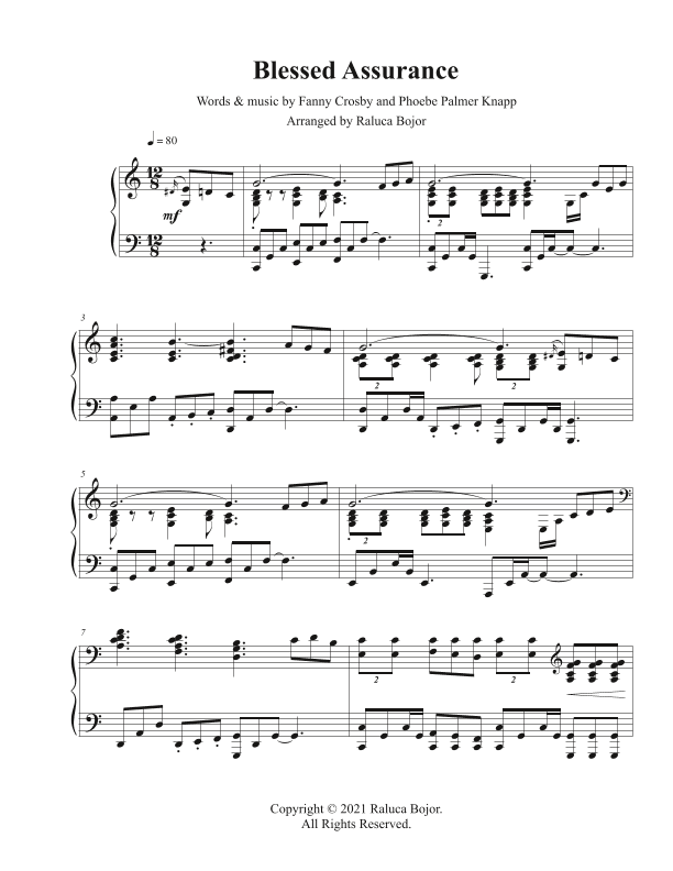 Blessed Assurance (advanced gospel piano arrangement) (arr. Raluca Bojor)