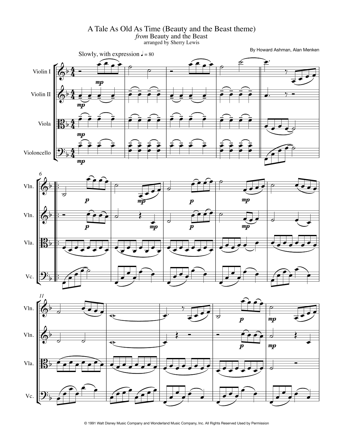 Beauty And The Beast (arr. Sherry Lewis)