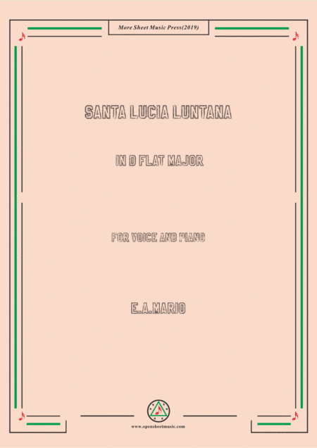 Mario-Santa Lucia Luntana in D flat Major (arr. MSM)