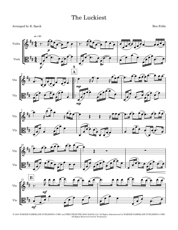 The Luckiest (arr. K. Speck)