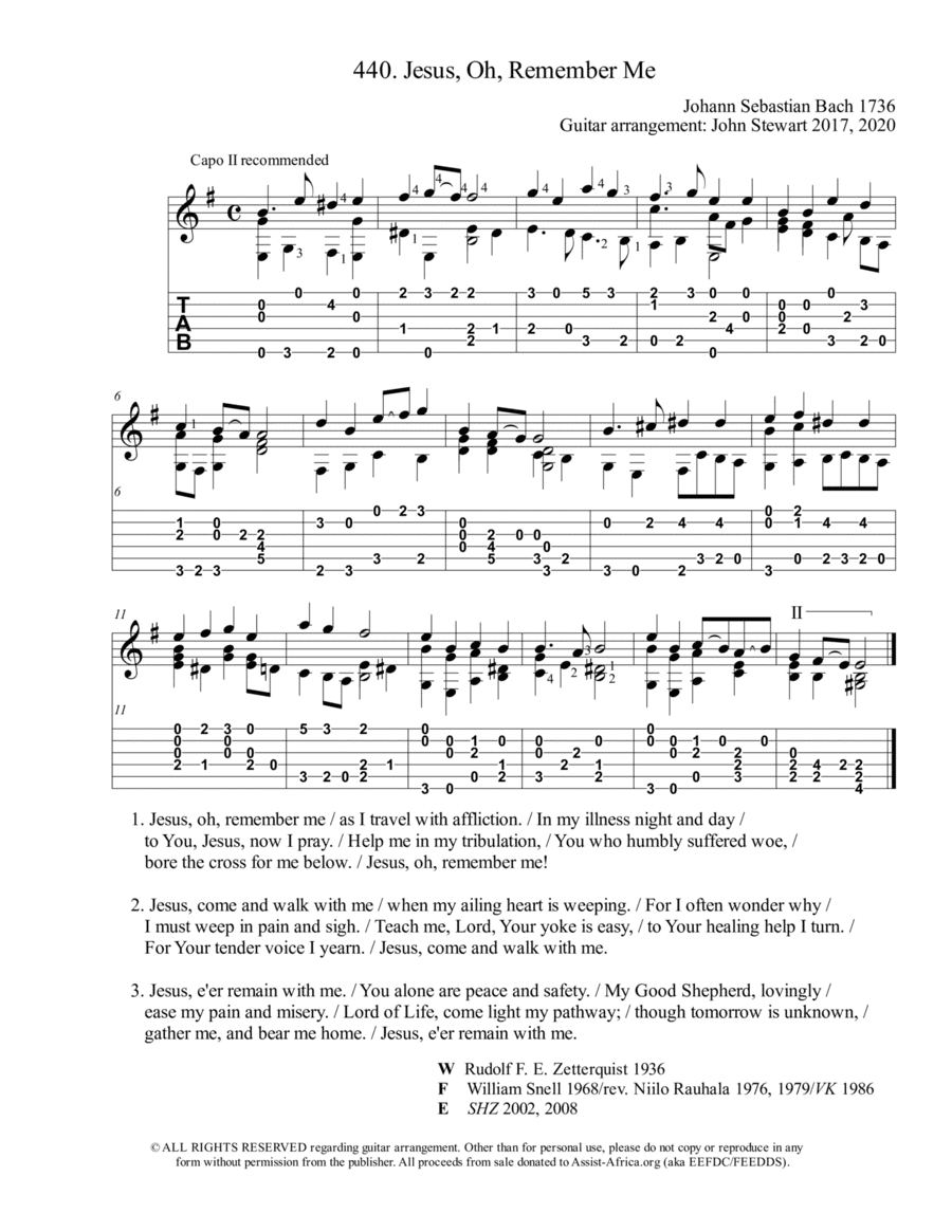 440 Jesus, oh, remember me (arr. John Stewart 2017, 2020)