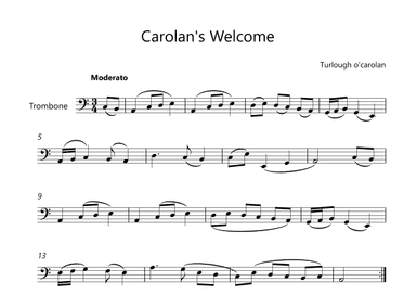 Carolan's Welcome - Trombone Lead Sheet (arr. Victor Araújo)