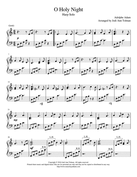 O Holy Night, Harp Solo (arr. Jodi Ann Tolman)