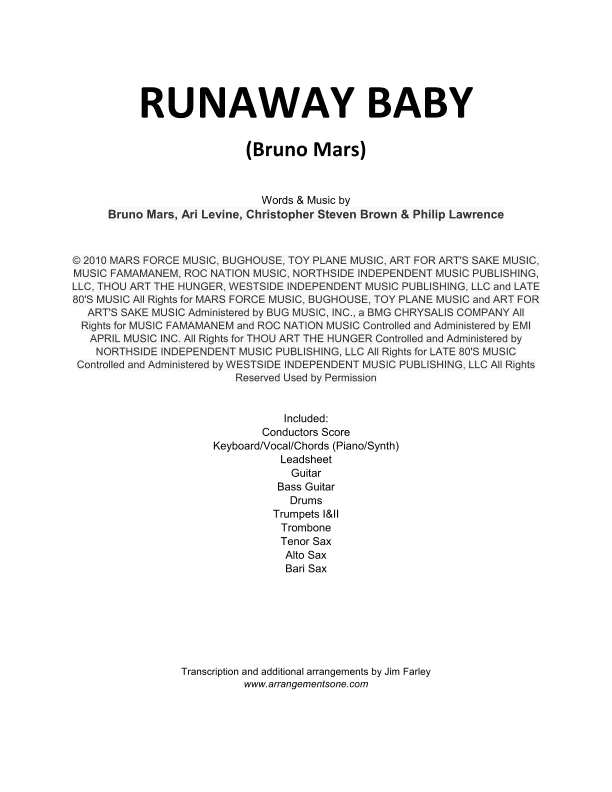 Runaway Baby (arr. Jim Farley)