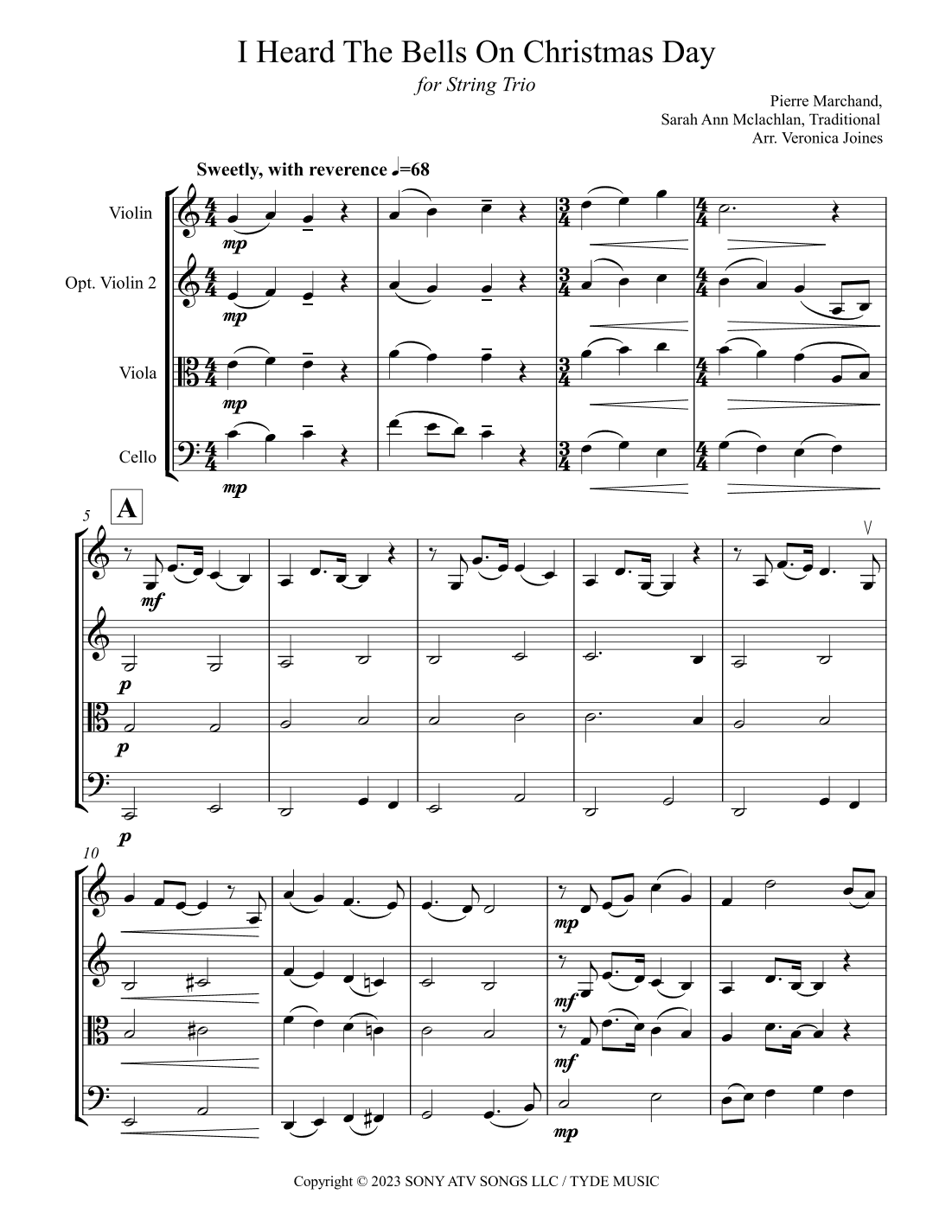 I Heard The Bells On Christmas Day (arr. Veronica Joines)