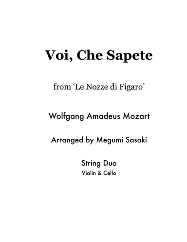 Voi che sapete (arr. Megumi Sasaki)