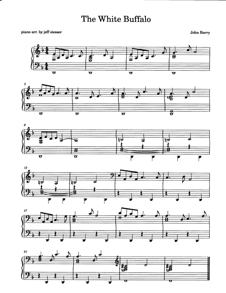 White Buffalo (cues) (arr. jeff siesser)